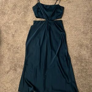 Abercrombie & fitch teal cutout strappy dress.